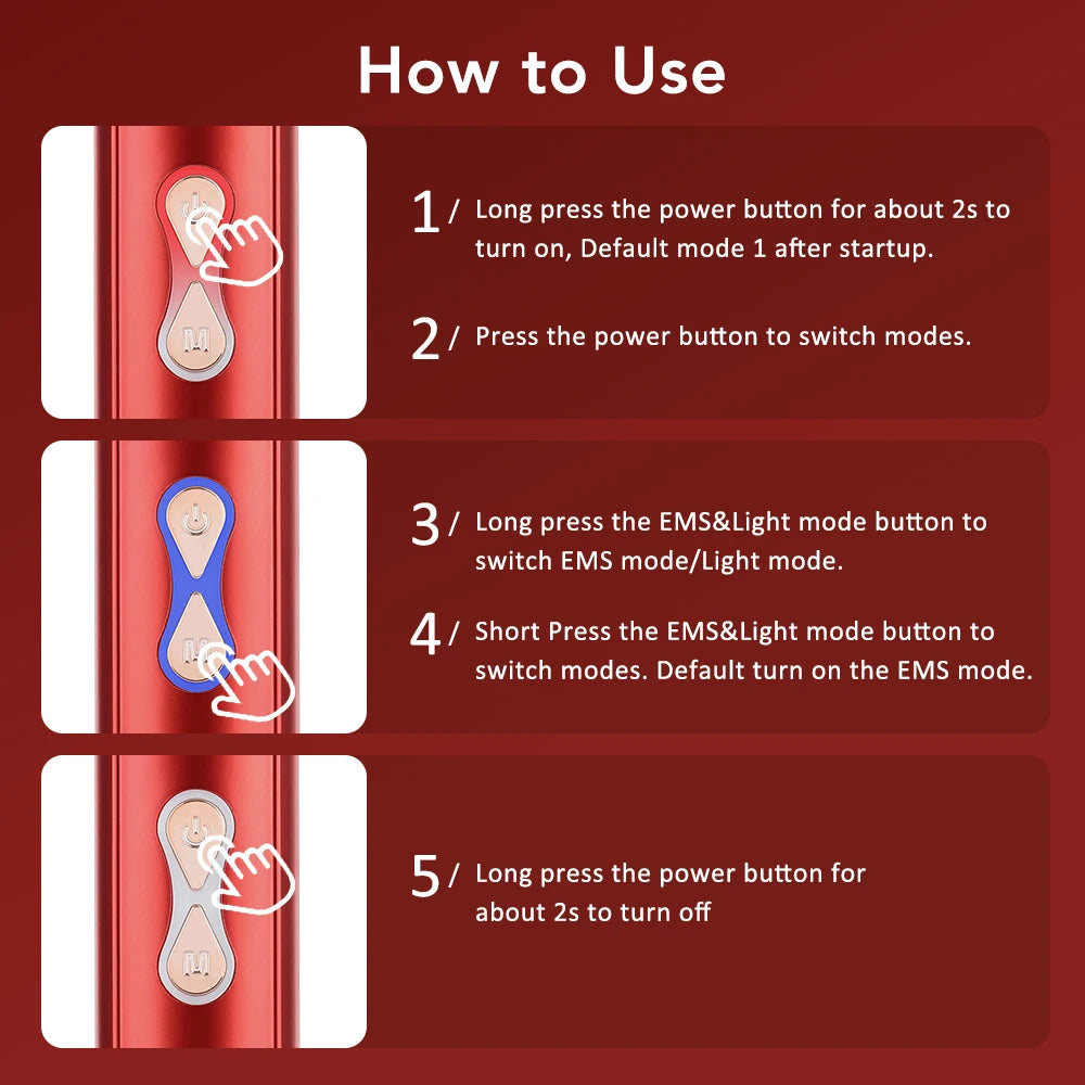 Electric Vibration Massage Comb With Red Light Therapy