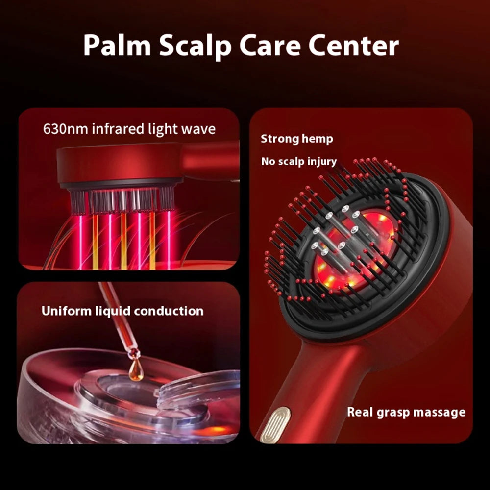 Electric Vibration Massage Comb With Red Light Therapy